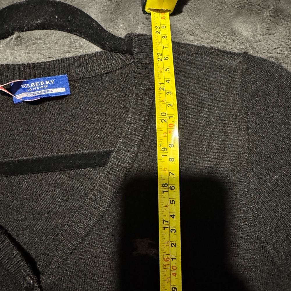 Burberry Black V-Neck Button-Placket Sweater - image 6